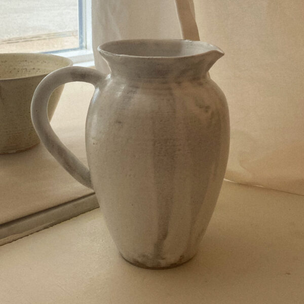 Handmade Water Jug – Satin White Glaze