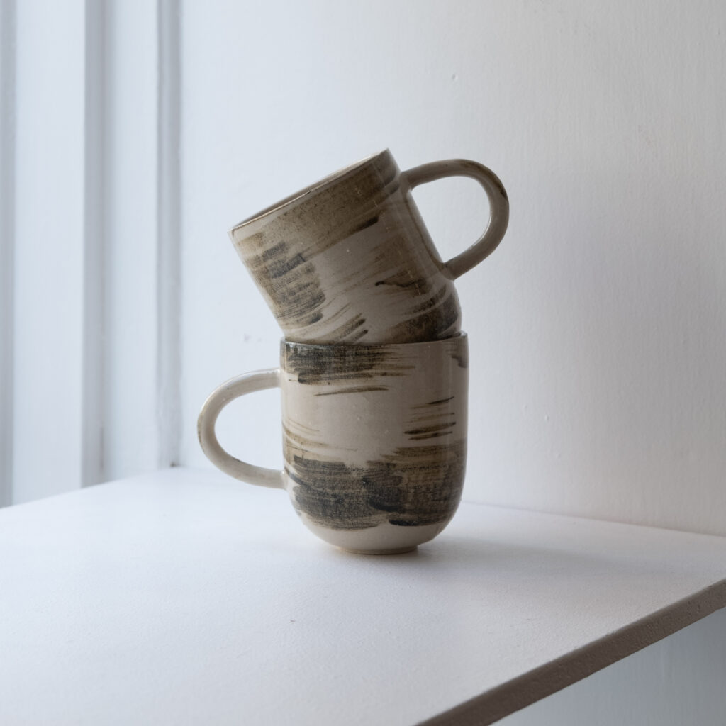 Red Iron Brush Cup with handle